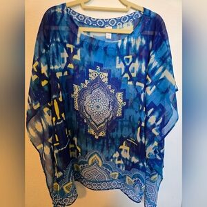 Chicos Blue Patterned Women's Top